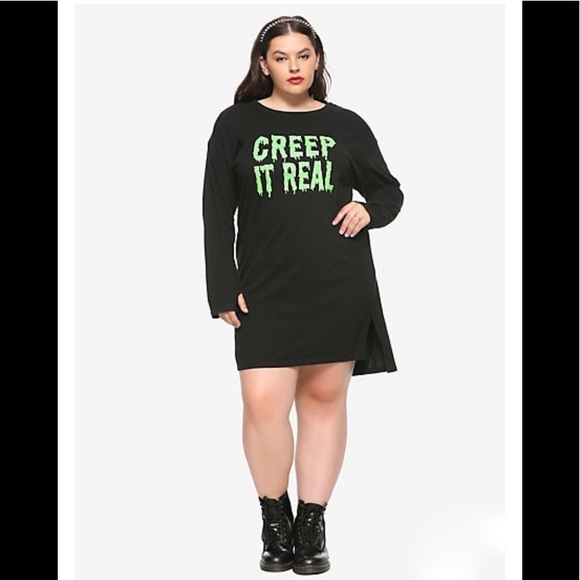 Creep It Real Long T shirt Dress - Picture 2 of 3